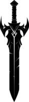 AI generated Silhouette viking sword in mmorpg game black color only vector