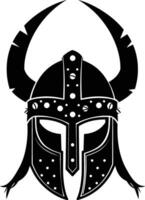 AI generated Silhouette viking helmet in mmorpg game black color only vector