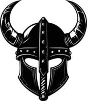 AI generated Silhouette viking helmet in mmorpg game black color only vector