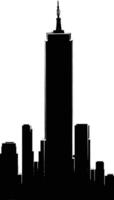 AI generated Silhouette skyscraper black color only vector