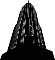 AI generated Silhouette skyscraper black color only vector