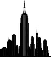 AI generated Silhouette skyscraper black color only vector