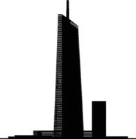 AI generated Silhouette skyscraper black color only vector