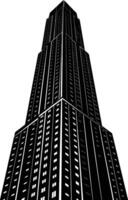 AI generated Silhouette skyscraper black color only vector