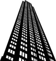 AI generated Silhouette skyscraper black color only vector