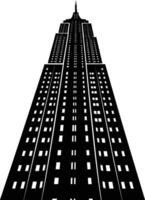 AI generated Silhouette skyscraper black color only vector