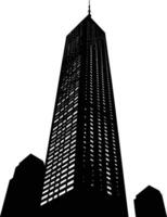 AI generated Silhouette skyscraper black color only vector