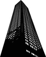 AI generated Silhouette skyscraper black color only vector