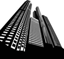 AI generated Silhouette skyscrapers black color only vector