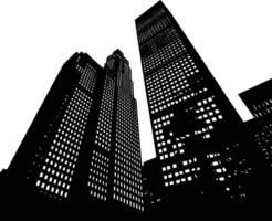 AI generated Silhouette skyscrapers black color only vector