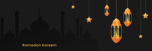 Ramadan kareem islamic horizontal banner. Illustration vector