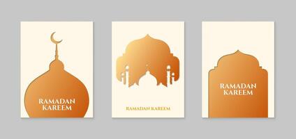 conjunto de islámico Ramadán kareem saludo tarjeta diseño modelo. vector ilustración