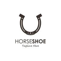 Horse Shoe Logo Icon in Silhouette Style vector