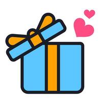 regalo caja para enamorado icono vector