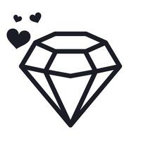 diamante para enamorado icono vector