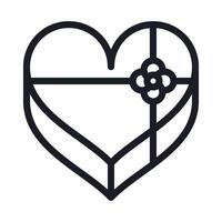 regalo caja con corazón conformado para enamorado icono vector