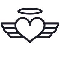 Flying Heart with Wings for Valentine Icon vector