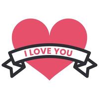 Love with Ribbon for Valentine Icon vector