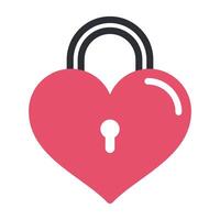 Padlock with Heart Shaped for Valentine Icon vector