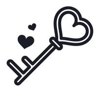 Key with Heart Shaped vector