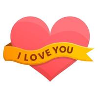 Love with Ribbon for Valentine Icon vector