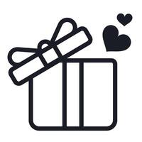 regalo caja para enamorado icono vector