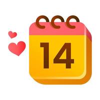 Calendar for Valentine Icon vector