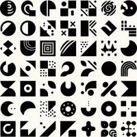 Abstract and basic shapes collection. Minimalist symbols. Black Iconography. Flat vector icon. Icons set. Primitive forms. Modernist abstract geometric shapes. Geometric elements. Brutalist design