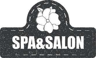 spa salon logo vector icon illustration with stamp effect