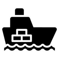 cargo boat glyph icon vector
