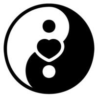 yin yang glyph icon vector