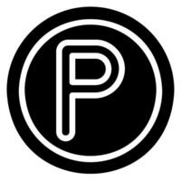 parking sign glyph icon vector