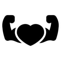physical wellbeing glyph icon vector