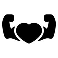 physical wellbeing glyph icon vector