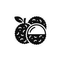 lychee icono aislado en blanco antecedentes vector