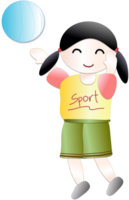 Mädchen tragen Sportbekleidung spielen Ball png