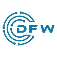 DFW letter design. DFW letter technology logo design on a white background. vector