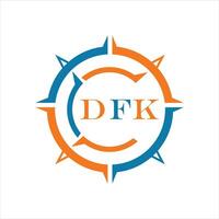 DFK letter design. DFK letter technology logo design on a white background. vector