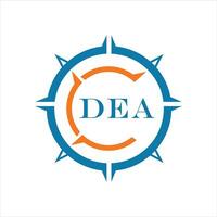 DEA letra diseño. DEA letra tecnología logo diseño en blanco antecedentes. vector