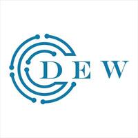 DEW letter design. DEW letter technology logo design on white background. vector