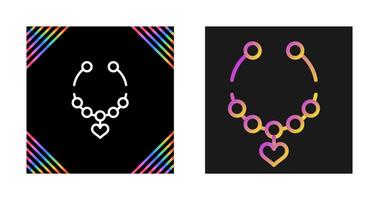 Heart Shaped Necklace Vector Icon