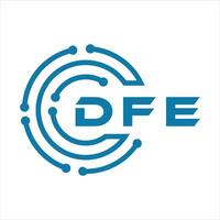 DFE letter design. DFE letter technology logo design on a white background. vector