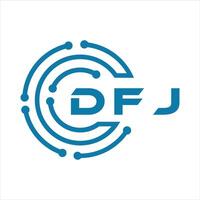 DFJ letter design. DFJ letter technology logo design on a white background. vector