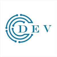 dev letra diseño. dev letra tecnología logo diseño en blanco antecedentes. vector