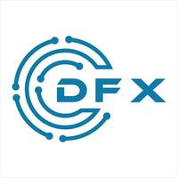 DFX letter design. DFX letter technology logo design on a white background. vector