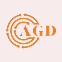 AGD letter design.AGD letter technology logo design on white background.AGD Monogram logo design for entrepreneur and business. vector