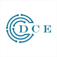 dce letra diseño. dce letra tecnología logo diseño en blanco antecedentes. vector