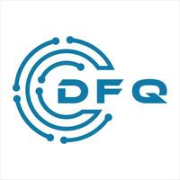 DFQ letter design. DFQ letter technology logo design on a white background. vector