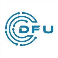 DFU letter design. DFU letter technology logo design on a white background. vector