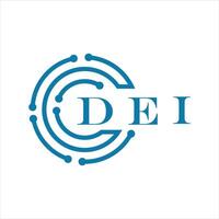 DEI letter design. DEI letter technology logo design on white background. vector